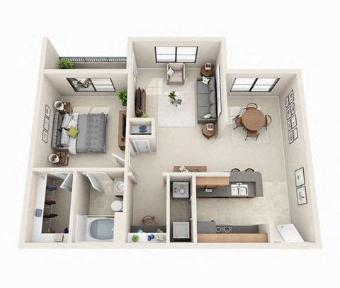The Longford Floor Plan | 1 Bed 1 Bath | 814 sq.ft.